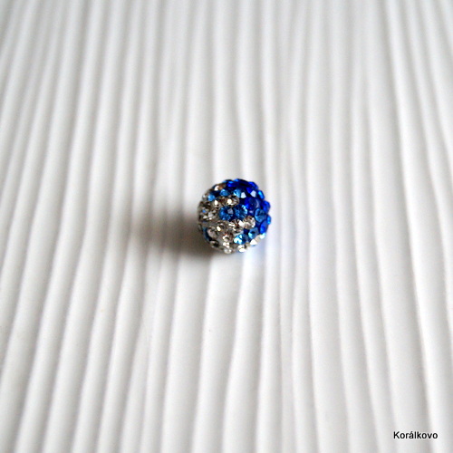 Shambalka 10mm modrá+strieborná