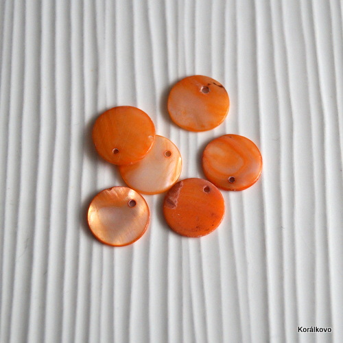 Perletova placka oranov 15mm, 6ks