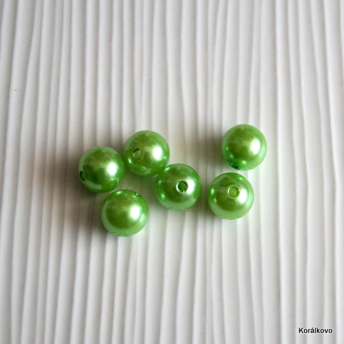 Voskovana perla zelen sv 12mm