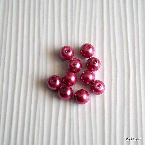 1 Ružová voskovaná perla 8mm, 10ks